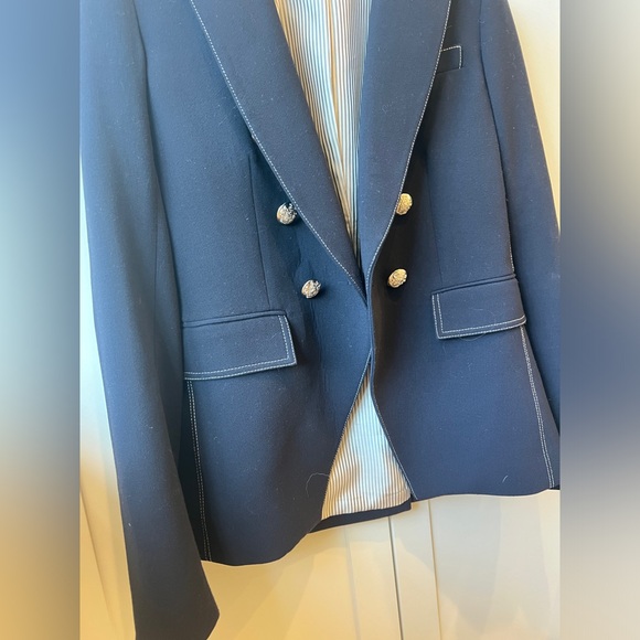 Veronica Beard Navy Dickey jacket with contrast stitching - Picture 9 of 9